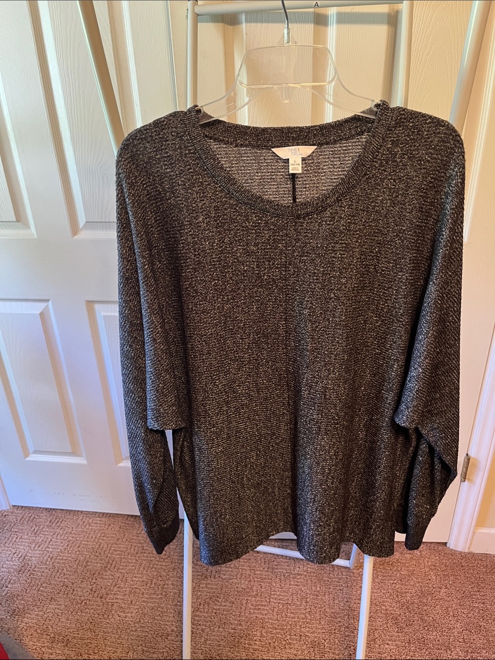 Time and Tru Charcoal Crewneck Sweater PTP30” lots of stretch L20”